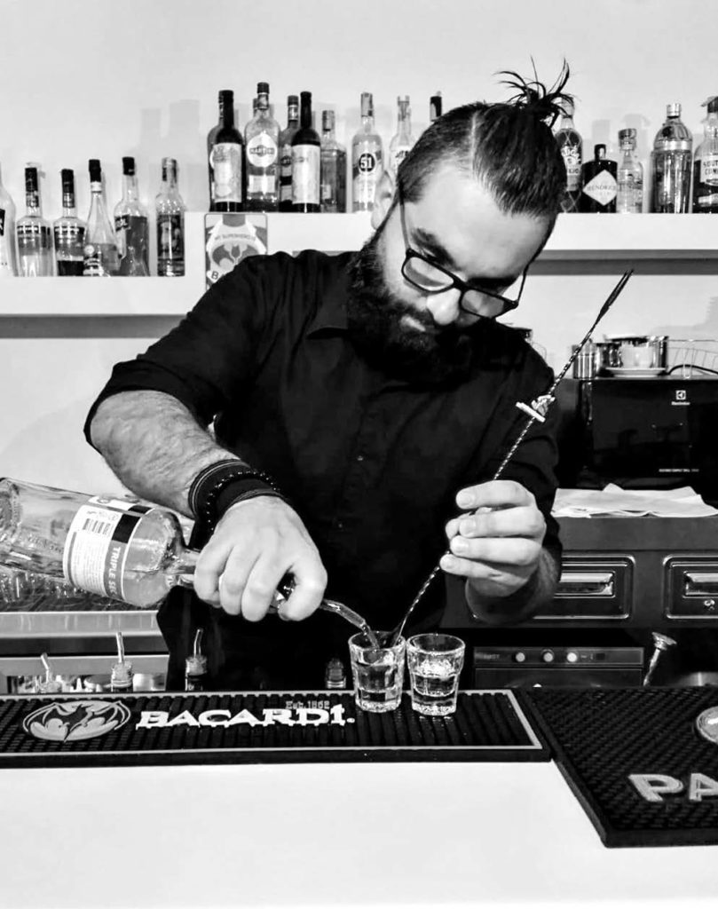 Bartender creates a liqueur drink called Sicilian Connection.